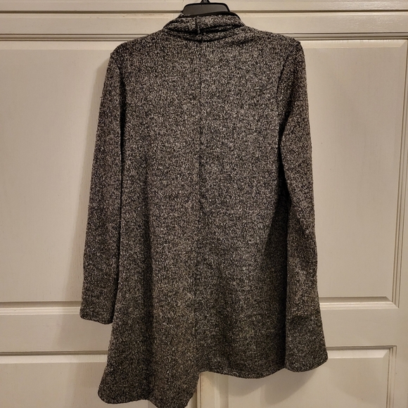 Frumos Black Gray Open Front Drape Cardigan - Picture 2 of 4